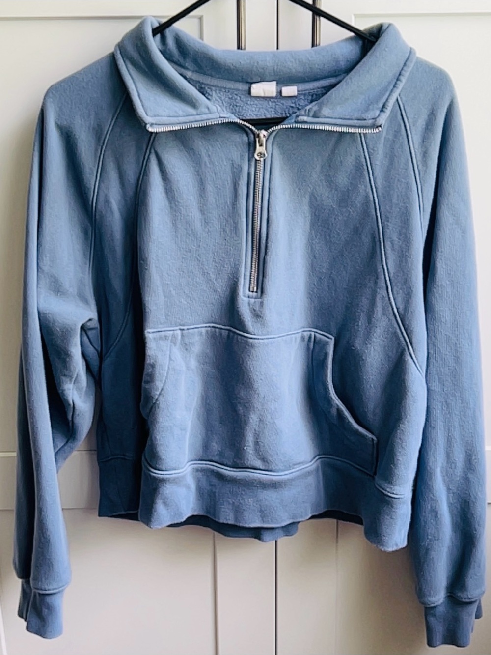 GAP Dusty Blue Half-Zip Cowl Sweatshirt